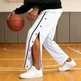 thumbnail image 4 of Gytharion Men's Big & Tall Side Button Opening Joggers Basketball Athletic Casual Trousers with Pockets Solid Color Straight Leg Track Pants, 4 of 7