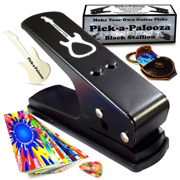 Pick-a-Palooza® Trousse-Cadeau Méga de Punch pour Guitare Bricolage - Fabricant de Pics pour Guitare de Qualité Supérieure - Noir