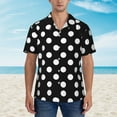 thumbnail image 2 of Xecao Black and White Polka Dot print Hawaiian shirt - a stylish short-sleeve button-down for men, perfect for casual beach and tropical outings., 2 of 9