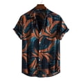 thumbnail image 4 of Eashery Button Up Shirt Men Mens Retro Bowling Shirt Funny Easter Bunny Egg Print Holiday Short Sleeve Button Down Hawaiian Beach Shirts Orange Large, 4 of 4