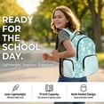 thumbnail image 4 of Jeiento Starfish 17 Inch Boys Girls Tear-Resistant Backpack Set 4-Piece Lunch Bag Pencil Case Water Bottle Holder Lightweight Large Capacity Schoolbag for Kids, Green, 4 of 7