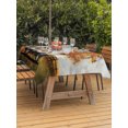 thumbnail image 3 of Outdoor Table Cloth with Umbrella Hole and Zipper,Thanksgiving Pumpkins Waterproof Rectangle Tablecloth 54"x80",Fall Cart Yellow Tree Country Rustic Table Cover for Outside Party Patio Picnic, 3 of 8