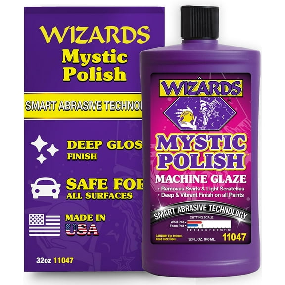 Wizards Products Mystic Polish Machine Glaze Polishing Compound Water-Based Car Scratch Remover, 32 oz
