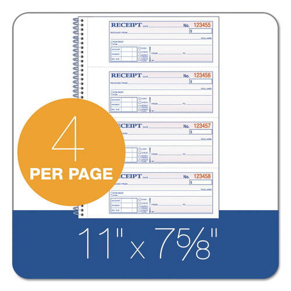 "Tops Money/rent Receipt Book, 7.13 X 2.75, Two-Part Carbon, 4/page, 200 Forms | Bundle of 2 Each"