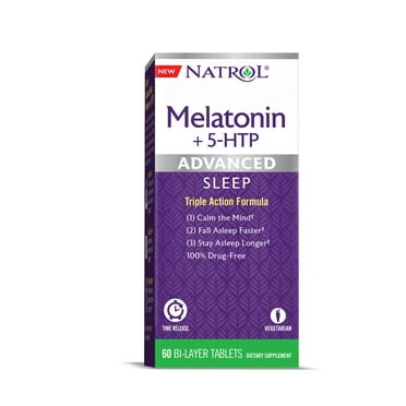 Natrol Advanced Sleep Melatonin   5 HTP Bi-Layer Tablets, 60 Ct