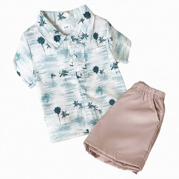 enyan Toddler Baby Boys Summer Outfits Short Sleeve Cartoon Print T-Shirt Tops & Shorts Sets 2Pcs Cute Baby Boys Cotton Summer Clothes For 1t 2t 3t 4t 5t 6t (4-5 Years,Navy)