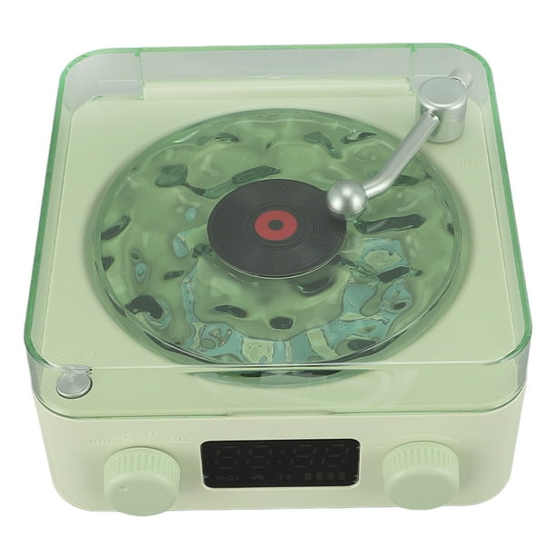 Altavoz Con Luces Nocturnas, Lámpara de Noche Con Sensor Táctil Estilo Tocadiscos, Altavoz Inalmbrico 3 en 1 Con Luces, Visualización de la Hora, Regalo Perfecto
