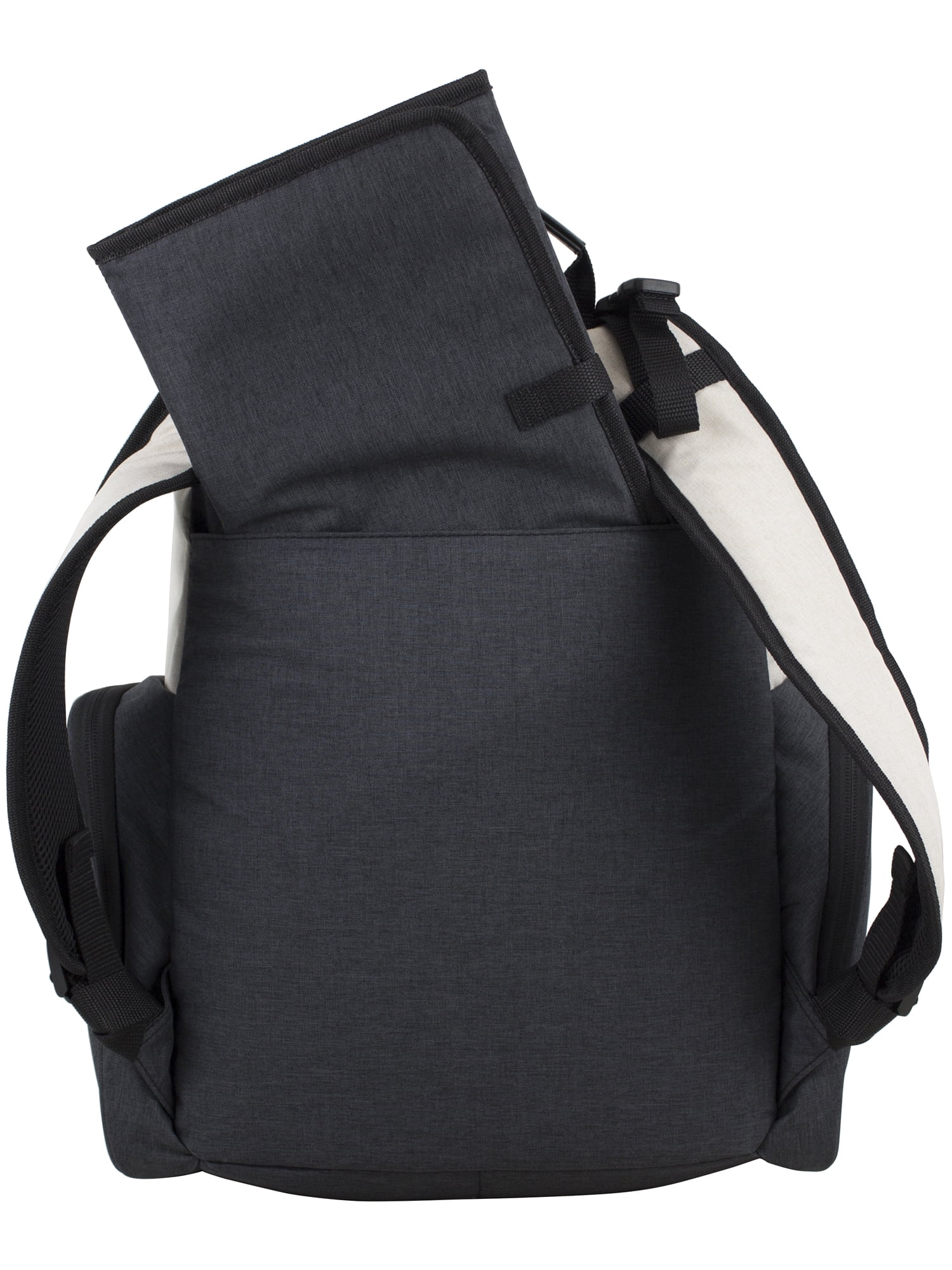 Eastsport Wooster St. Large Backpack Diaper Bag, Adjustable Shoulder Straps, Bonus Changing Pad, Stroller Straps, Insulated Zipper Pockets, Off-White/Grey