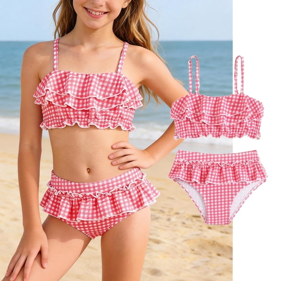 Kids Swimsuit Swimsuit With Shorts Two Piece Girls Bikinis Girls Bathing Suits Size 5-6 Years