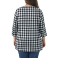thumbnail image 3 of Agnes Orinda Women's Plus Size Tops 3/4 Sleeve Knit Striped Dressy Casual Blouse Asymmetric Neck Fashion t Shirt 4X Grey, 3 of 6