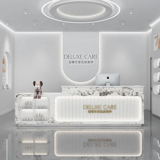 Modern Podium Reception Desks Office Luxury Commercial Display Shelf Front Conference Reception Desks White Comptoir Furniture My Lux Decor Round