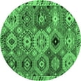 thumbnail image 1 of Ahgly Company Indoor Round Oriental Emerald Green Modern Area Rugs, 6' Round, 1 of 4
