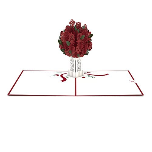 Greeting Cards Romance Card 3D Card Flower Card Valentines Day Card Lovepop Rose Bouquet Pop Up Card Anniversary Cards 
