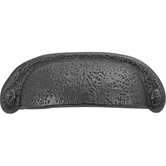 Center to Center Cup Door Pull, Black Iron - 3 in. & 96 mm