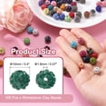 thumbnail image 2 of 105 Pcs 10mm Perlas de arcilla con strass para hacer joyería, perla de bola de disco al por mayor para pulsera, collar, arete, manualidades, decoración DIY, verde oscuro, 2 of 7