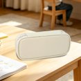 thumbnail image 4 of White Pencil Case, Portable Oxford Fabric Stationery Organizer Bag, Waterproof Wear Resistant Storage Pouch, Large Capacity Supply Holder Office Work, Travel Business and Little Ones Daily Storage, 4 of 6