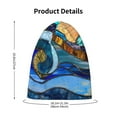 thumbnail image 4 of Honeii Stained Glass Ocean Wave Print Kids Knit Beanie Watch Hat ,Knit Cap for Boys and Girls, 4 of 7