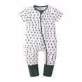 thumbnail image 2 of IROINNID Cotton Neutral Onesies Summer Newborn Baby Girls Boys Bodysuit Short Sleeve Printed Zipper One-piece Romper Jumpsuit,White, 2 of 3