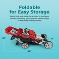 thumbnail image 4 of Foundations Gaggle Jamboree 6-Seat Folding Daycare Stroller with Canopies, Reclining Seats, Red/Black, 4 of 9