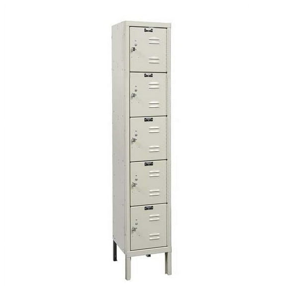 Hallowell Bx Lckr,5x1Lckr,Tan,66"x12"x15",Assm U1256-5A-PT