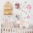 thumbnail image 3 of Calcomanías de pared con flores de peonía en acuarela Calcomanías de pared florales (acuarela rosa y blanca) - Calcomanías de pared con flores, 3 of 5