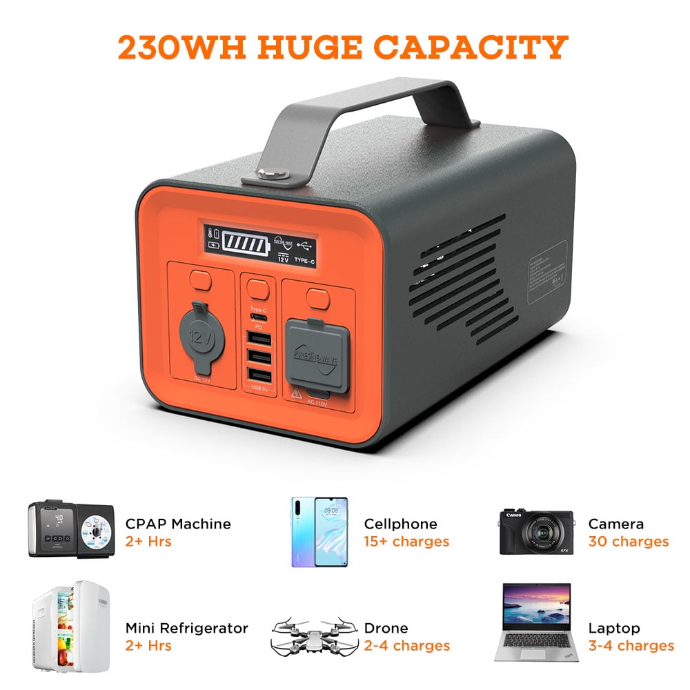 Newpowa Portable Solar Generator 700W Backup Lithium Battery Power Station,  537Wh LiFePo4 Powerbank AC 120V Outlet DC Wireless Charging, Pure Sine
