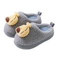 thumbnail image 3 of Gvdentm Dinosaur Slippers Baby Girl's Soft Plush Slippers Cartoon Warm Winter House Shoes(Grey,7), 3 of 5