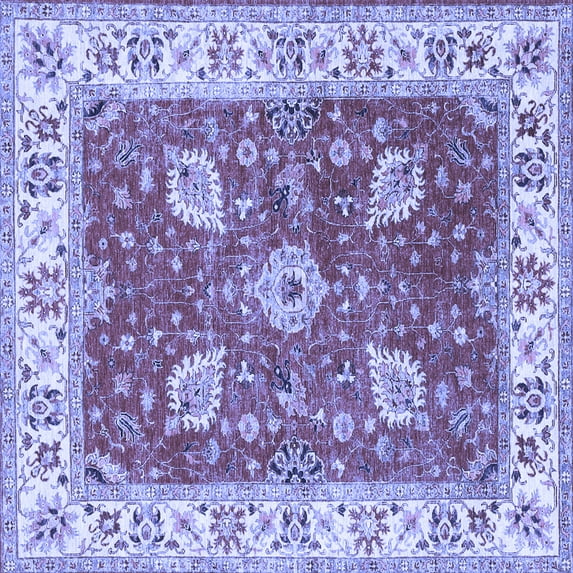 Ahgly Company Indoor Square Oriental Blue Traditional Area Rugs, 6' Square