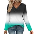 thumbnail image 2 of fheaev Long Sleeve Shirts for Women Henley T Shirts Loose Fit Tunics Dressy Casual Button Printed V-Neck Pullover Top Work Blouses Fall Fashion Tunic Tops, 2 of 7