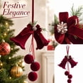 thumbnail image 2 of Velvet Bow Christmas Tree Topper with Pinecone and Hanging Bells, Festive Rustic Christmas Decor for Living Room Decorations and Holiday Party Decor, Elegant Christmas Gift for, 2 of 4