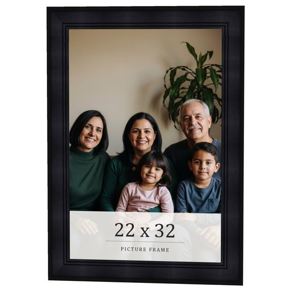 22x32 Frame Black Passaggi Solid Wood Picture Frame Width 1.5 Inches | Interior Frame Depth 0.5