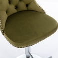 thumbnail image 6 of PORKISS Swivel Velvet Bar Stools, Chrome Base Barstools Set of 2 with Tufted Backs, Modern Upholstered Adjustable Seat for Home Pub and Kitchen Island, Olive Green, 6 of 11