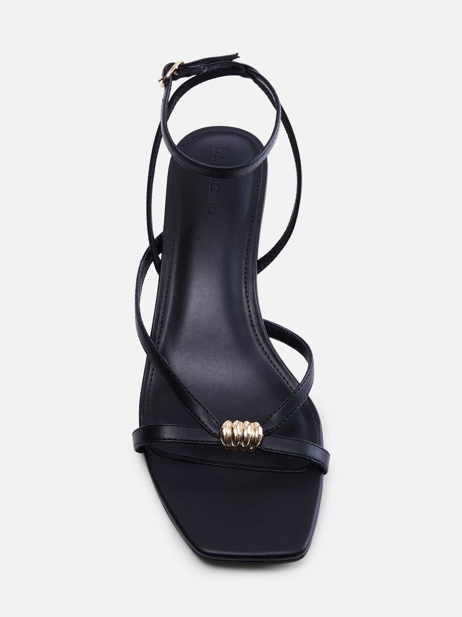 Scenario Women's Strappy Heels with Metal Ornament