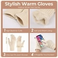thumbnail image 6 of REDESS Winter Beanie Hat and Gloves Scarf Sets for Men and Women，Gray, 6 of 6