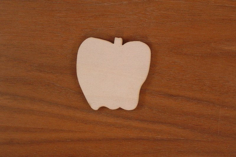 Apple Wood 1/8 x 1 1/4 PKG 25 laser cut wooden Apple by