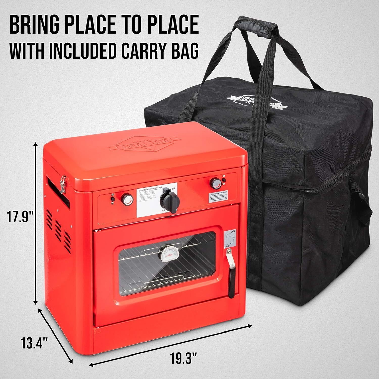 Portable Gas Oven & Stove - Dual Burner Camping Oven with Thermometer - Outdoor Cooking for Tailgating & Picnics