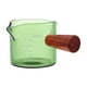 thumbnail image 1 of EeaseMX Tarro de leche de vidrio con mango de madera, recipiente para café, taza de leche, recipiente para leche con báscula, 1 of 8
