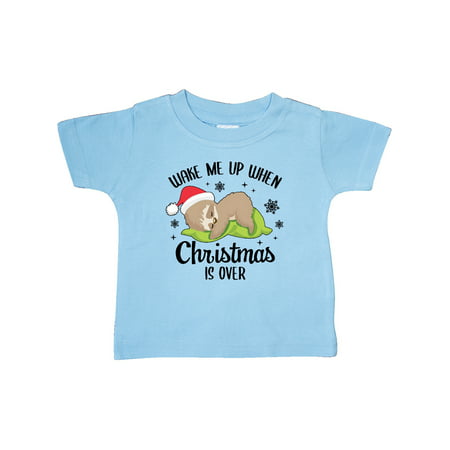 

Inktastic Wake me up when Christmas is Over with Cute Sloth Gift Baby Boy or Baby Girl T-Shirt