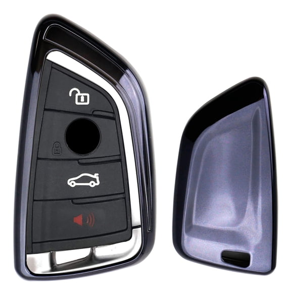 Chrome Finish Black TPU Key Fob Protective Cover Case For 2016-up BMW X1, 2019-up X4, 2014-up X5, 2015-up X6, 2017-up 5 Series & 2016-up 7 Series