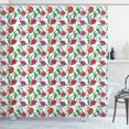 thumbnail image 1 of Floral Shower Curtain, Romantic Blooming Spring Flowers with Ornamental Swirled Branches and Foliage Leaves, Fabric Bathroom Set with Hooks, 69W X 84L Inches Extra Long, Multicolor, by Ambesonne, 1 of 3