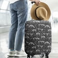 thumbnail image 2 of Black Cartoon Dinosaurs Fossils Pattern Luggage Cover Fashion Suitcase Cover Baggage Covers Fit 25-28 Inch Luggage (Go Travel), 2 of 5
