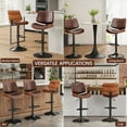 thumbnail image 7 of LainTene Set of 2 Swivel Bar Stools with Bentwood Back, Adjustable PU Leather Bar Chairs for Kitchen Island, Counter or Dining Room, Black, 7 of 7