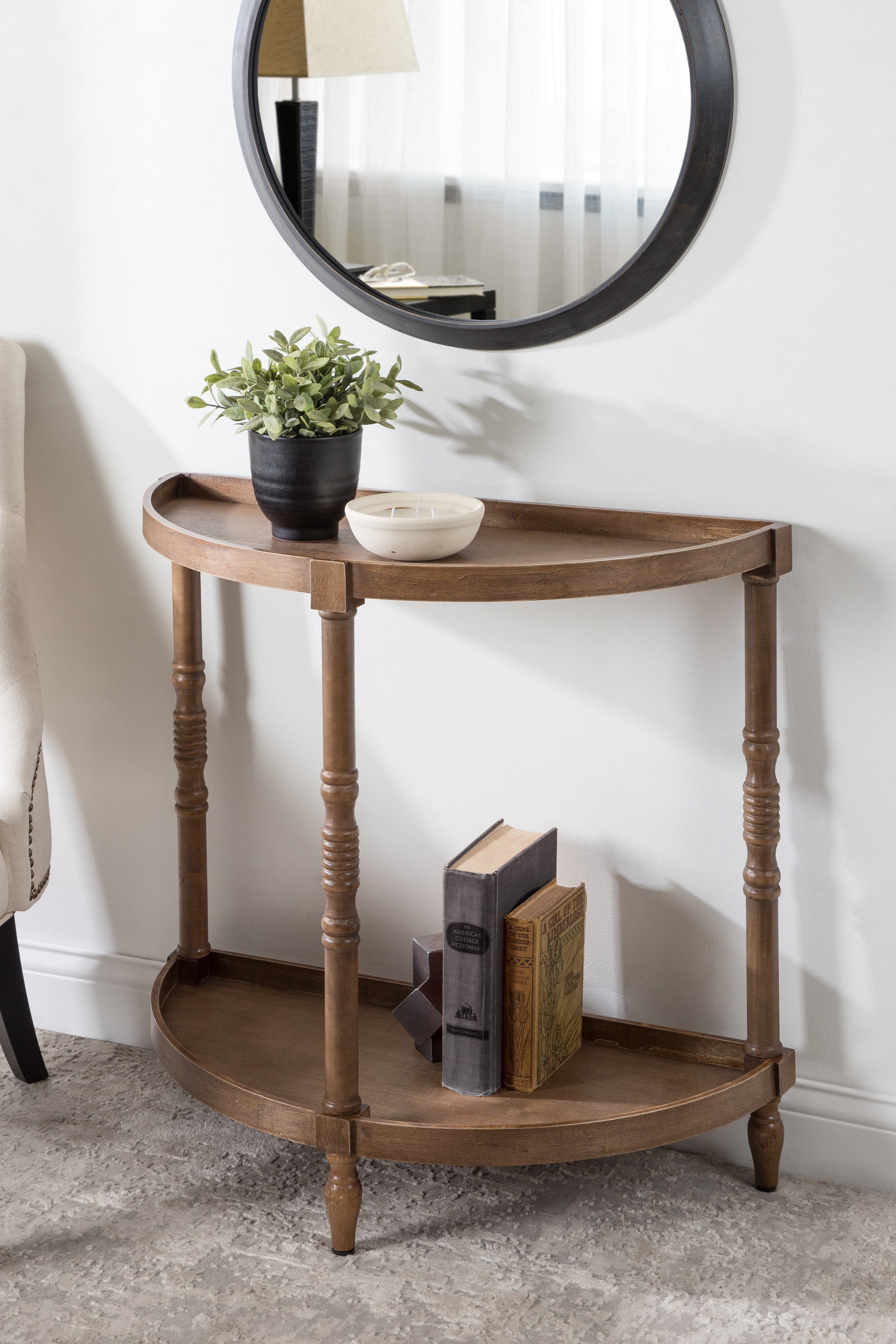 Kate and Laurel Bellport Farmhouse Console Table, 30 x 14 x 30, Rustic Brown, Vintage Entryway Table