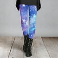 thumbnail image 2 of LIIPEE Women Leggings Casual Elastic High Waist Slim Fit Ankle Length Leggings Galaxy Printed Stretchy Workout Yoga Pants Comfortable Soft Breathable Daily Leggings,Light Blue,L, 2 of 5