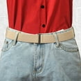 thumbnail image 6 of HOMEIORA 1pc Womens Stretch Belt, Adjustable Web Belt, Metal Buckle, Fashion Accessory, Khaki, 6 of 8