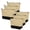Natural / Black, variant on Muka 6 Pack Burlap Makeup Bag, Two Tone Gusseted Cosmetic Case, 9 x 5-1/2 x 3-1/2 Inch