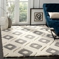 thumbnail image 5 of SAFAVIEH Olympia Caden Geometric Polyester Shag Area Rug, Cream/Grey, 4' x 6', 5 of 6