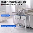 thumbnail image 2 of Garvee 33" Stainless Steel Utility Sink w/Faucet,Double Bowl Portable Sink with Hot & Cold Hoses for Laundry Room Bathroom Farmhouse, 2 of 8