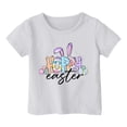 thumbnail image 4 of LUOGENLI T-Shirt pour Filles, Mignon Graphique de Pâques, Col Rond, Manches Courtes, T-Shirt d'Été Décontracté, Maxi, Blanc, 2-3 Ans, 4 of 4