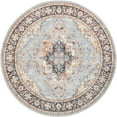 thumbnail image 3 of Traditional Area Rug (7'10'' Round) Oriental Gray, Cream Indoor Round Easy to Clean, 3 of 5